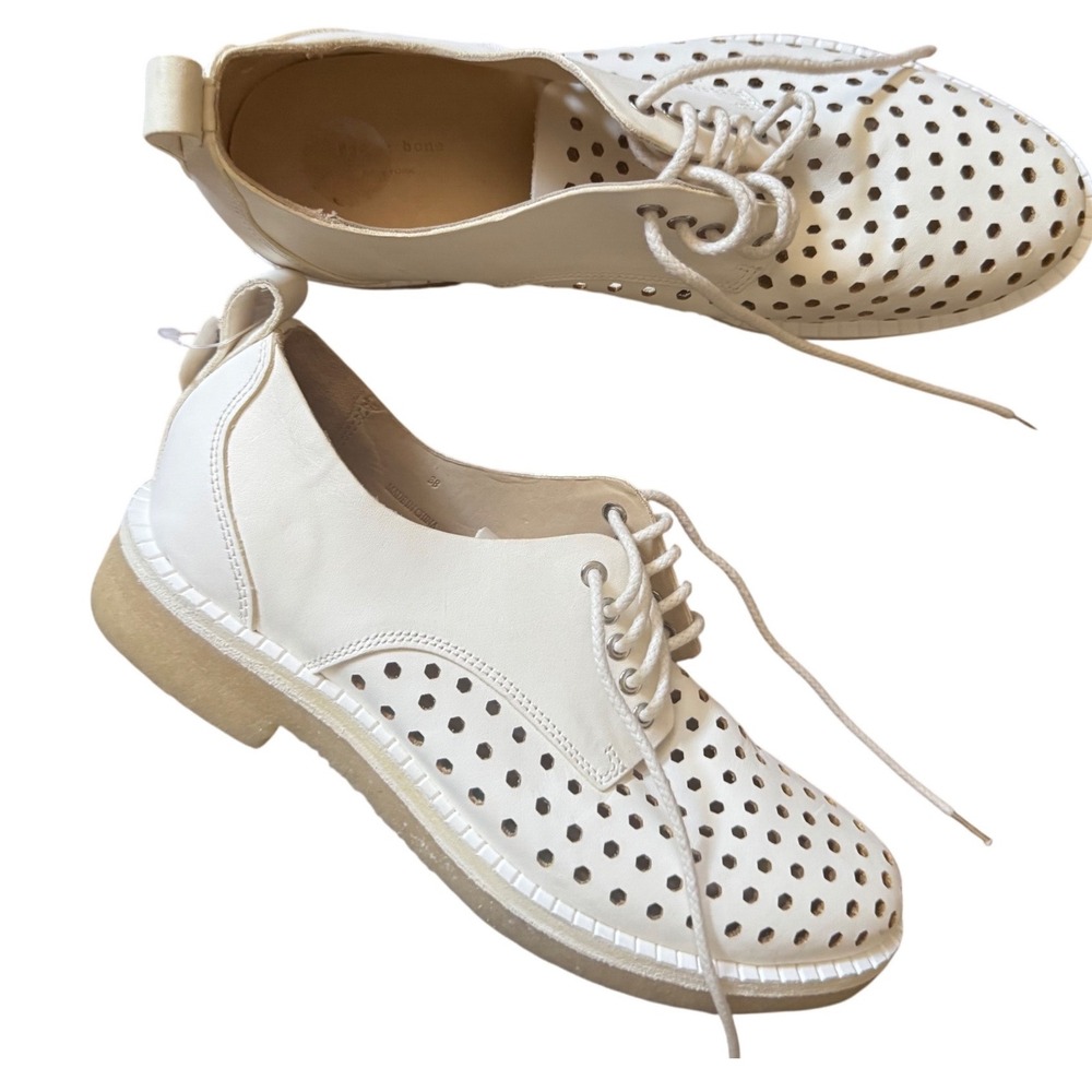 Rag & Bone Ivory Oxford Mocassins Shoes Lace‎ Women Size 38 New